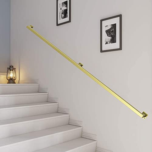 SXBHDM Modern Gold Stair Handrail Grab Bar 1-20 Feet Kit, Wall Mount Hand Rail for Indoor Stairs Support, Staircase Banister Railing Non-Slip Grab Bar (Size : 3ft/90cm)