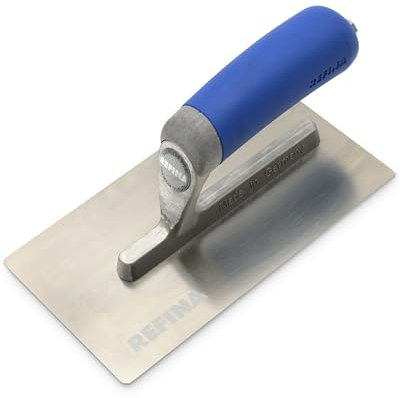 REFINA FINATEX Flex Midget Plastering Trowel for Tight Spaces - 8 x 3 (200 x 80mm) Plasterers w/ 0.4mm Stainless Steel Blade & Ergonomic Handle - Applying, Smoothing & Finishing Trowel