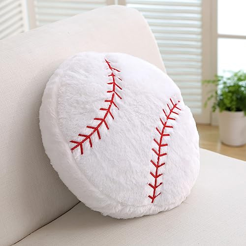 18inch Baseball Plush Pillow Soft Fluffy Stuffed Throw Pillows Toy Durable Baseball Plush Toys,Home Decor Cushion,for Kids Boy Girls Children Sports Toy Gift (Baseball)