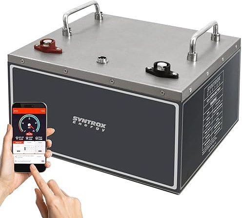 Syntrox Germany Lithium LiFePO4 Wohnmobil Batterie, 12V Untersitz Batterie, Leichtes Kunststoffgehäuse, Schnelle Entladung, Platzsparend (150Ah)