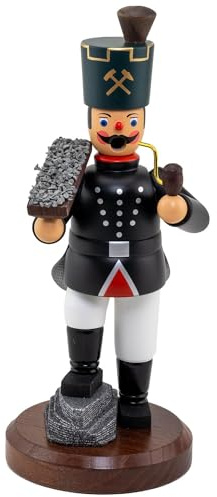 Jan Legler | Räuchermännchen Räucherfigur | erzgebirgische Volkskunst | Made in Germany | 22 cm | Bergmann mit Erzschale