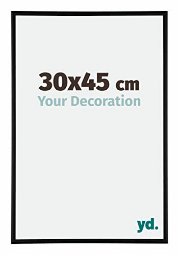 yd. Your Decoration - Cadre 30x45 cm - Noir Mat - Cadres Photos en Aluminium Avec Verre acrylique - Anti-Reflet - Cadre 30x45 - Austin