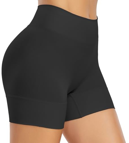 SMIYA Short de Cyclisme sous-vêtements Courts pour Femmes sous-vêtements Short Taille Haute Pantalon Chaud sans Couture Boxer d'été Short Slip,Noir,L