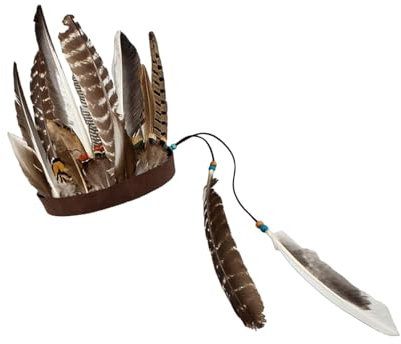 JISADER Feder-Kopfschmuck, Foto-Requisiten, Häuptling-Indianer-Hut, Dekoration, Stirnband, Kopfbedeckung für Tanz, Show, Kostüm, Maskerade, Karneval, Stil c