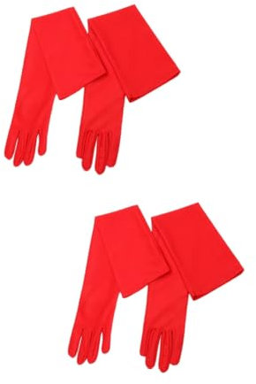GALPADA 2stücke Lange Elbow-handschuhe Für Hochzeiten Abschlussbälle Und Anlässe Rote Brauthandschuhe Hautfreundlichem Material Für Besondere Ereignisse