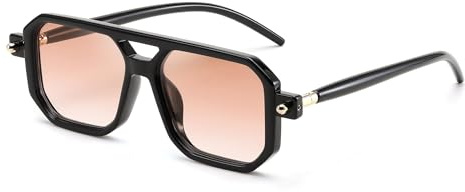 FEISEDY Retro 70er Jahre Sonnebrille Flache Quadratische Brille B2622 | für Damen Herren, UV400 Schutz