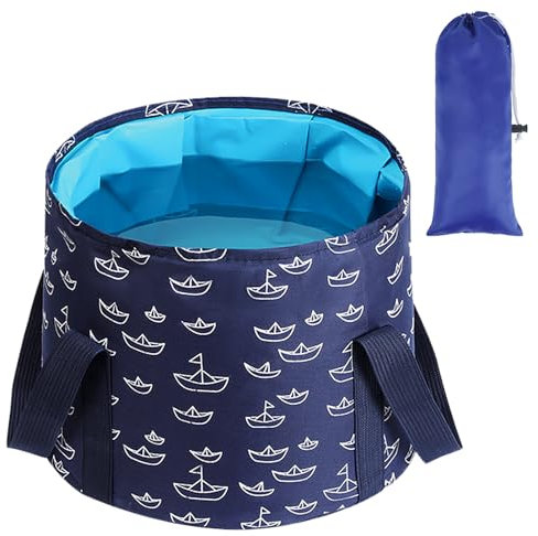 Flintronic Seau Pliable pour Tremper les Pieds, 25L Tremper les Pieds Portable, Bain de Pieds Multifonctionnel, Trempage Pieds Maison, Bassin de Lavage, Bassine Pliante, pour Pêche Camping Plag Voyage