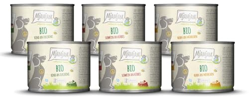 MjAMjAM - Nourriture humide premium pour chiens - naturellement délicieuse - La BIO Box, paquet de 6 (6 x 200g), sans céréales