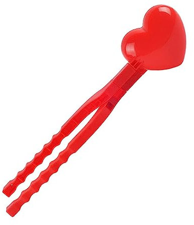 DRESSOOS 1stk Herzförmiger Schneeballhalter Schneeflocken-Aufkleber Clips Für Den Schneeballhersteller Schneeball-Clip Schneeclip- Winterspielzeug Schneespielzeug Rot Plastik
