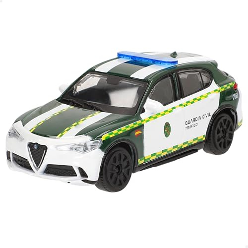 Burago Coche Juguete Guardia Civil tráfico Alfa Romeo Giulia, Fabricado de Metal Die-Cast, Escala 1:43, Diseño Realista, Detalles auténticos, Juguetes niños 3 años y mas (78062)