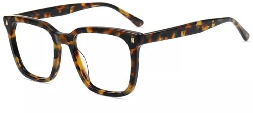 Firmoo Oversized Blue Light Glasses,Reading Glasses Women Men Square Frame | Computer Gaming Glasses,Anti Glare,Reduce Eyestrain Headache,Anti Reflective Blue Light Readding Glasses
