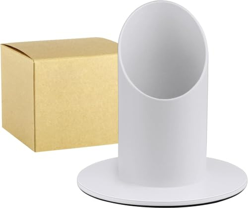 Kerzenständer Kerzenhalter Stabkerzenhalter 4cm Metall Kerzenständer für Stabkerze Kommunionkerze Taufkerze (Weiß)