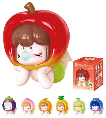 ROBOTIME Baby Nanci Fruits Nanci Blind Box Cute Kawaii Action Figure Blind Bags Collectible Toy Single Doll Creative Gifts for Women（1PC）