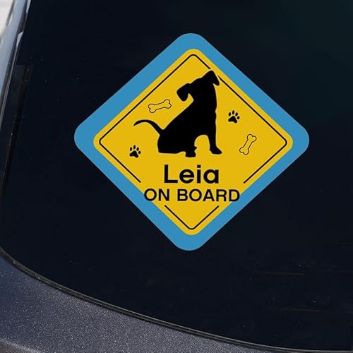 Wanapix | Autoaufkleber Personalisiert | Raute 15x15 cm | Hund