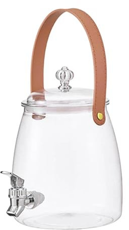 Folpus Contenedor de Bebidas de Bebidas hervidor de Agua fría con Espiga, Mango portátil Transparente, Jarra de Agua para Fiestas al Aire Libre, 5l