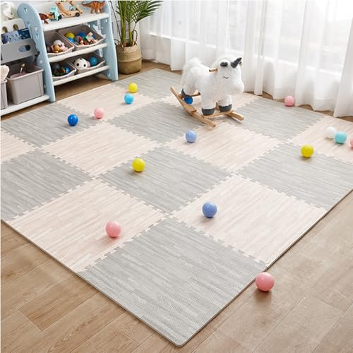 HDZNDH 24 Pezzi di Piastrelle per Moquette Ad Incastro Colorati Tappetini Puzzle Quadrato con Morbide Bordo