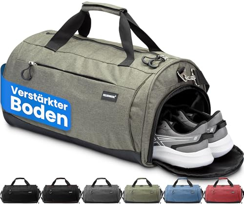 HELDENWERK® Sporttasche Damen & Herren Reisetasche mit Schuhfach & Nassfach | AirFlow-Belüftungssystem, Verstärkter Boden, Wasserdichtes Nassfach, Angenehme Polsterung, Verstärkte Nähte, 2 in 1 System