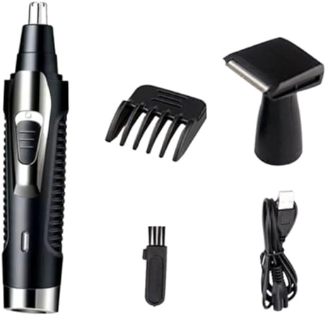 Multifunktionstrimmer Schwarz Wiederaufladbar, Edelstahl, Männer | 5v Dc und 2w, 1 Satz mit Ladeplug, Pflegeöl, Bürste, Anleitung und Aufsatzkopf