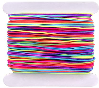 Cretty-Meet 1 MM Stretchy Bracelet String, 164 Feet Rainbow Jewelry Elastic Thread Sturdy Jewellery Wire Elastic Cord for Making Bracelets, Necklaces, Beading, Arts, Crafts