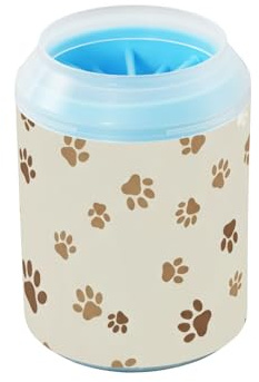 ODAWA Hundepfotenabdrücke, Beige, Hundepfotenreiniger, waschbar, Pfotenreiniger für kleine Hunde
