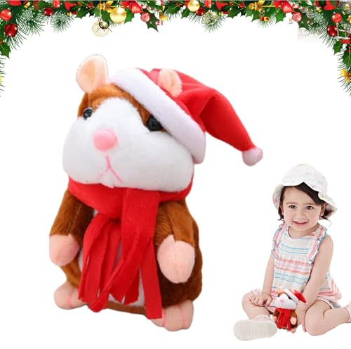 Soft Talking Hamster Plush, Interactive Mimicry Toy, 8 Inches Cute Hamster with Sound Recording, Plush Fabric Talking Animal Doll with Fun Features, Children's Educational Toy and Early Learning