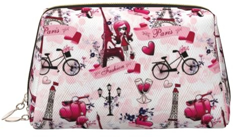 Large Paris Eiffel Tower France Printed Cosmetic Bag Portable Cosmetic Storage Bag Suitable for Travel and Business Trips
