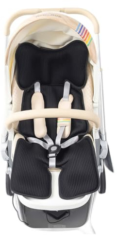 Almohadilla de enfriamiento para cochecito, almohadilla de enfriamiento para bebé de 32 × 15 pulgadas, 3 velocidades y 4 ventiladores incorporados, cojín de ventilación alimentado por USB, eleme
