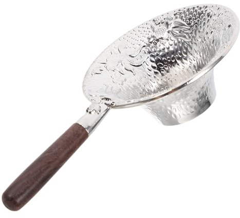 VALICLUD Boule à Thé en Alliage d'étain Argentée, Tamis à Matcha Artistique en Forme de Poisson Koi, Facile à Nettoyer, pour Thé en Vrac lors du Service Traditionnel