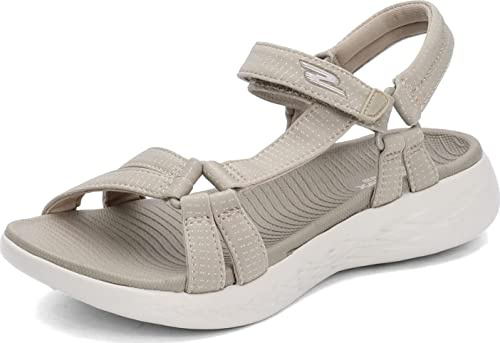Skechers Women's Go 600-Brilliancy Sport Sandal, Natural, 7 UK
