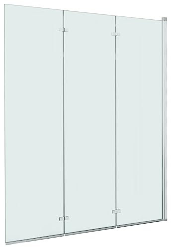 vidaXL Box Doccia e Vasca con Porte a Libro 3 Pannelli Regolabile Ante Pieghevoli Profili Cromati Cabina Bagno in Vetro di Sicurezza ESG 130x138 cm