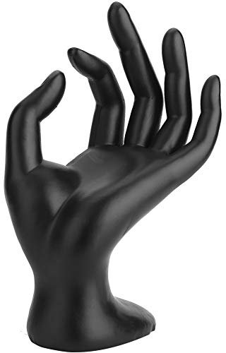 Ringe Display Stand, schwarz OK-Hand gestikulierte Ringe Display Stand Ohrringe Armbandhalter Schmuck Organizer Showcase(Harz)