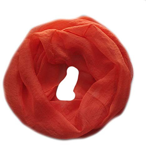 Euly Seide LoopSchal Schlauchschal Rundschal Halstuch Tuch Schal Uni für Frühling Sommer Ganzjährig (Orange)
