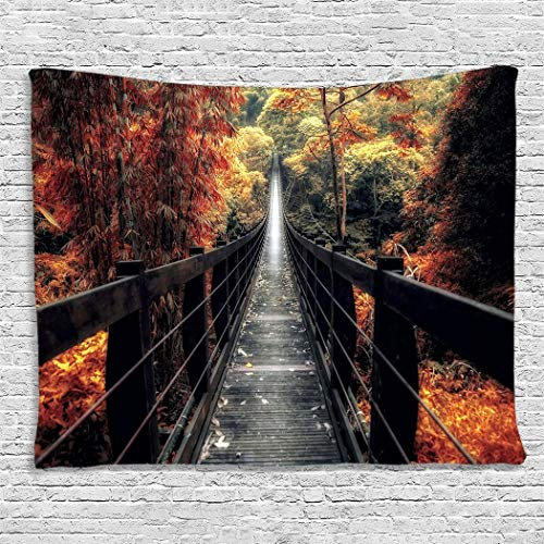 YISUMEI Tiermuster Wandteppich Wald Hängebrücke HD-Druck Wandtuch Wandbehang Tapisserie für Wohnzimmer Schlafzimmer Wohnheim Dekor 150 x 230cm