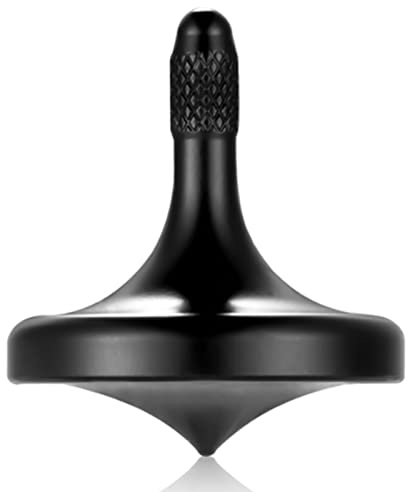 Kreisel Metall mit Perfekte Balance Stabilität und Lange Rotationszeit, Edelstahl Dekompression Desktop EDC Stressabbau Spielzeug für Erwachsene (Schwarz)