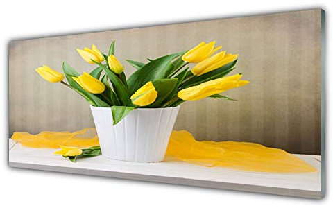 Tulup Acrylic Glass Print 125x50cm Wall Art - Wall Picture Plastic Acrylic Glass - Tulips Floral