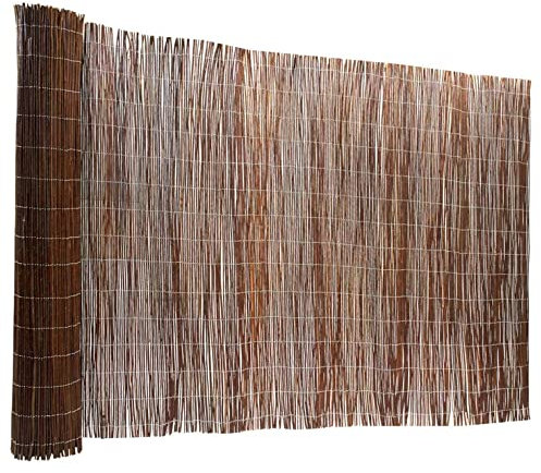 Karat Recinzione in salice – Tappeto in salice – Frangivento naturale – recinzioni decorative – naturale – naturale naturale – naturale – Facile da fissare 90 x 300 cm