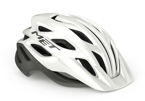 MET - Veleno Mountainbike-Helm in Grau/Weiß, Größe M (56-58 cm)