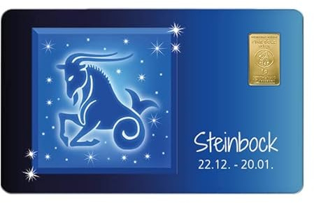 Geschenkkarte Steinbock mit 1g Gold Fg. 999,9