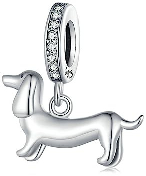 Hunde-Charm, 925er-Sterlingsilber, Katze, Pferd, gepunkteter Hund, Bulldogge, Pudel, Golden Retriever, Tier, Haustier, Weihnachtsanhänger für Pandora-Charm-Armband, Einheitsgröße, Sterling-Silber
