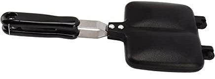 Poêle à Frire Double Face En Aluminium, Poêle à Griller, Avec Poignée En Plastique, Pour Muffins Anglais, Croissants, Mini Gaufres, Dortoir, Maison Essentielle