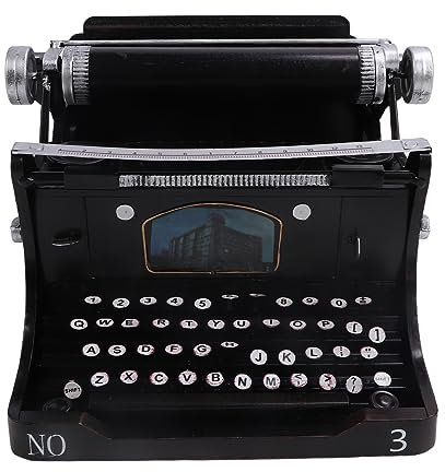 Jiawu Antikes Schreibmaschinenmodell, Langlebige Schwarze Tragbare Schreibmaschine für zu Hause