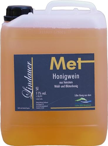 Original Lindauer MET - Lieblicher Honigwein, 11%, 5 L, Premium Met aus Deutschland
