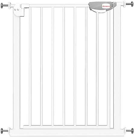 UBRAVOO Baby Gate for Dogs,Height 100CM Door Safety Gate for Child 76-84 cm Wide Auto Close Triple Lock Open Keep Stair Gate(White)