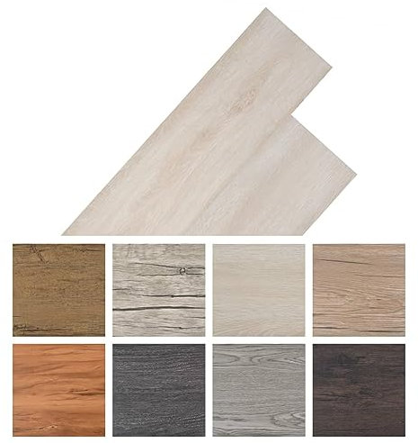18 x PVC-Dielen Laminat Dielen,Bodenbelag,PVC-Fliesen Nicht Selbstklebend 5,26 m²,rutschfest,Wasserfest,Schwer Entflammbar, Schimmelbeständig Größe (je Diele): 122,8 x 23,8 cm (L x B) Eiche Weiß