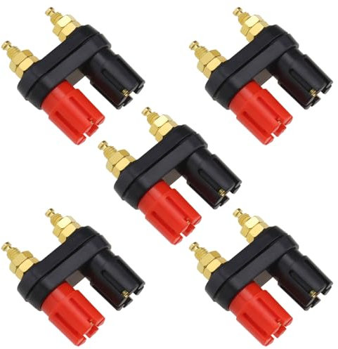 SING F LTD 5pcs Doppio Altoparlante/Amplificatore Plum Blossom Morsettiera 4mm Doppio Femmina Prese Banana per Altoparlante Cablaggio Amplificatore Terminali
