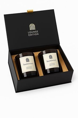 Luxus Duftkerzen Geschenkset – 2-teilig – Schwarze Duftkerzen im eleganten Design – Lounge Kerzen für Entspannung & Atmosphäre – Premium Aromakerzen Geschenkbox für Zuhause – Schwarz