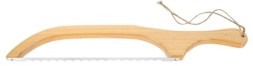 LALADEFIEE Affettatrice per Pane Resistente All'usura alla Rottura per Pane in Legno e Acciaio Inossidabile Coltello Seghettato per Uso Domestico e Professionale