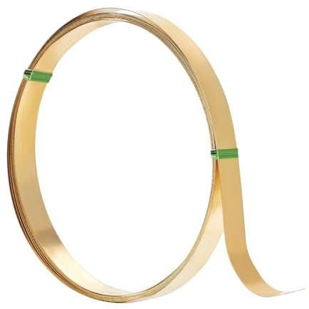 BENECREAT 3m 30 Gauge(0.25mm) Goldener Flacher Messing Draht, 12mm breit für DIY Schmuck Basteln