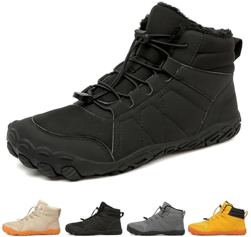 Argumub Chaussures pieds nus pour l'hiver - Pour homme et femme - Chaudes - Antidérapantes - Chaussures de randonnée, Noir (708), 37 EU
