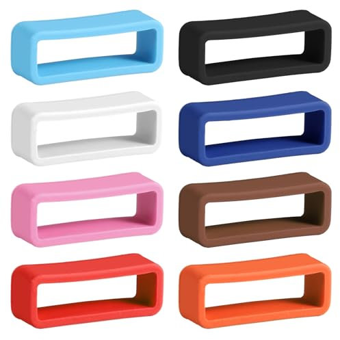 8 passanti per cinturino per orologio, in silicone, 20 mm, in gomma, connettore di sicurezza per cinturino, anelli di ricambio per orologi sportivi intelligenti (multicolore)